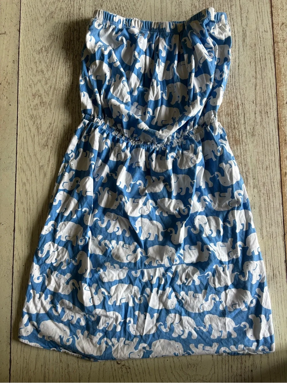 Lilly Pulitzer Blue & White Strapless Elephant Print Mini Dress - Picture 3 of 3